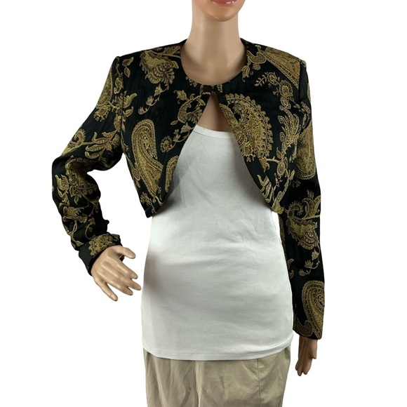 Joseph Ribkoff Jackets & Blazers - Joseph Ribkoff Vintage Paisley Bolero Jacket Black Gold Size 4